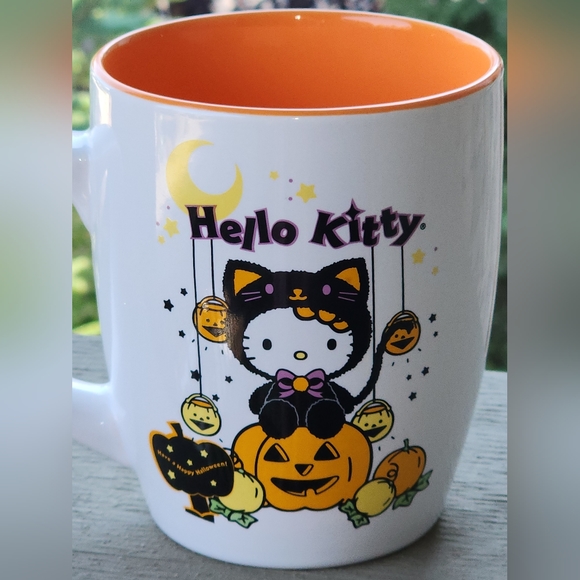 Hello Kitty Black Cat Mug with Moon and Pumpkin - Picture 2 of 5